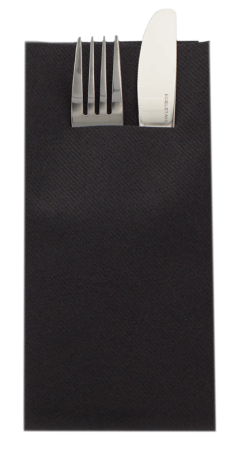1 + 1 GRATIS - BAX Servetele cu BUZUNAR pentru tacamuri Linclass Light - Negru / 40 x 40 cm / 900 buc