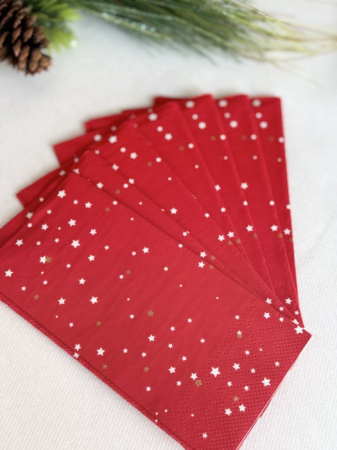 BAX Servetele de masa, 3 straturi, Tissue - Christmas Star (rosu), 33 x 33 cm, pliate 1/8, 1250 buc [4]
