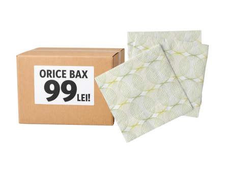 LICHIDARI STOC - ORICE BAX - 99 LEI - Bax Servetele de masa 3 straturi, Tissue - Ludo (imprimeu verde lime - verde oliv) / 40 x 40 cm / 1200 buc