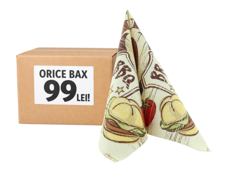 Orice bax - 99 lei  / Servetele festive - Bax Servetele de masa festive Linclass - BBQ (Fast Food) / 40 x 40 cm / 300 buc