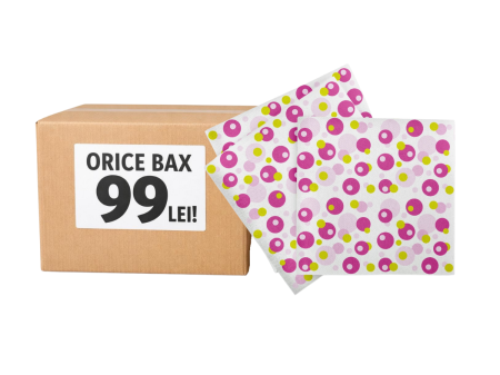 Orice bax - 99 lei  / Servetele festive - Bax Servetele de masa festive Linclass - Bubbles (roz-verde) / 40 x 40 cm / 300 buc