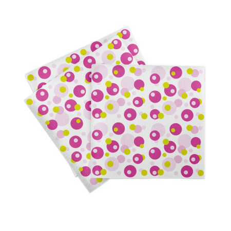 Bax Servetele de masa festive Linclass - Bubbles (roz-verde) / 40 x 40 cm / 300 buc [2]