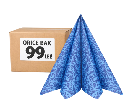 Servetele - Bax Servetele de masa festive Linclass - Ornaments (albastru) / 40 x 40 cm / 300 buc