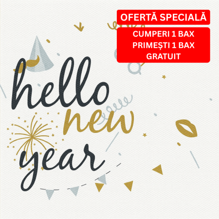 BAX Servetele de masa festive Softpoint- Hello New Year / 38 x 38 cm / 1000 buc