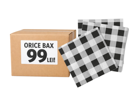 Orice bax - 99 lei  / Servetele festive - Bax Servetele de masa - Tissue Karo (carouri negre) / 25 x 25 cm / 2500 buc