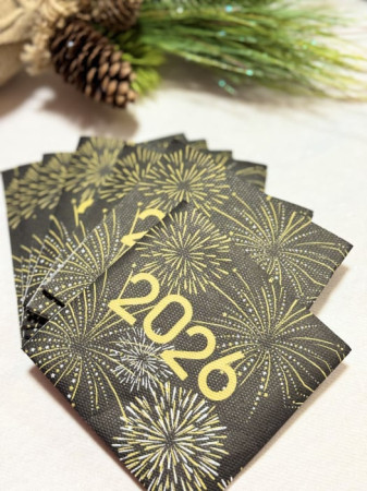 BAX Servetele festive pentru Revelion, Softpoint - 2026 (negru-auriu) / 24 x 24 cm / 3000 buc [1]