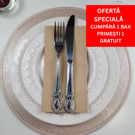 BAX Servetele Linclass ultra calitative, maro deschis, 40x40 cm, pliate 1/8, 864 buc