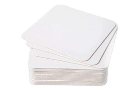 Coastere/suporturi din carton pentru pahare, halbe sau cesti / albe / 9,3 x 9,3 cm / 100 buc [2]