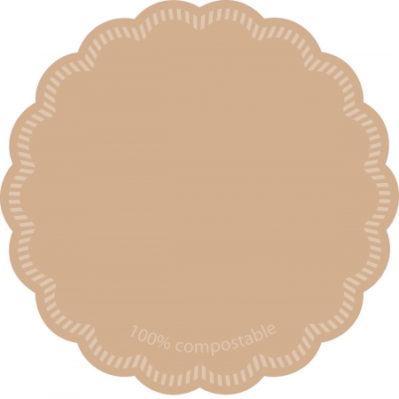 CULOAREA ANULUI 2025 - Coastere/suporturi din hartie Tissue pentru pahare sau cesti / bej / 100% compostabile / diametru 9 cm / 250 buc