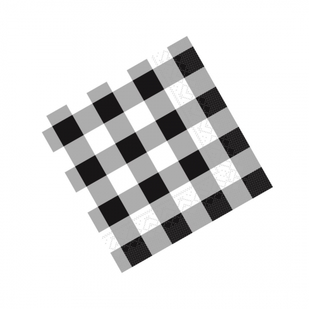 Servetele de masa, 3 straturi, IMPRIMEU - Servetele de masa - Tissue Karo (carouri negre) / 25 x 25 cm / 250 buc