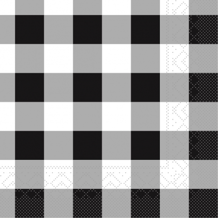 Servetele de masa - Tissue Karo (carouri negre) / 25 x 25 cm / 250 buc [2]