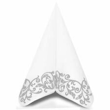 Servetele de masa festive Linclass - Rob (model argintiu pe margine) / 40x40 cm / 50 buc [3]