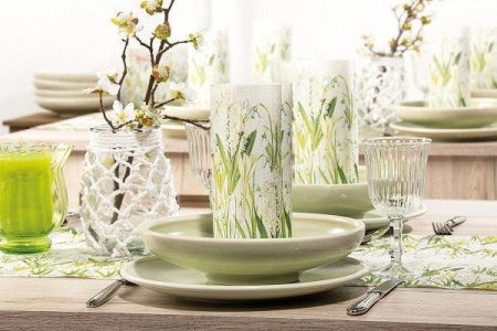 Servetele de masa festive Linclass - Amelie (ghiocei, zambile) / 40 x 40 cm / 50 buc [1]