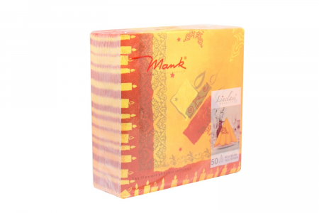 DECOR IARNA - Servetele de masa festive Linclass - Candle (fundal portocaliu) / 40 x 40 cm / 50 buc