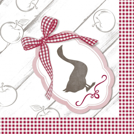 LICHIDARI STOC - Servetele festive Linclass - Ganse (imprimeu cu gasca) / 40 x 40 cm / 50 buc