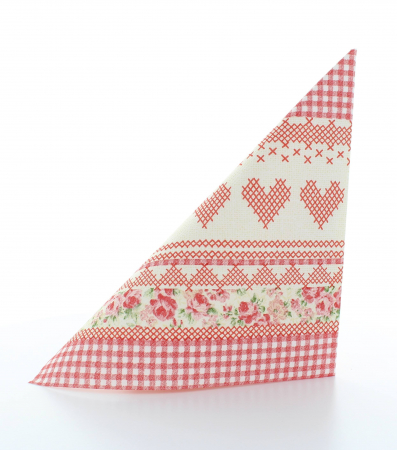 Servetele festive Linclass - Mathilda (inimioare) / 40 x 40 cm / 50 buc [4]