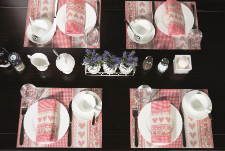 Servetele festive Linclass - Mathilda (inimioare) / 40 x 40 cm / 50 buc [6]