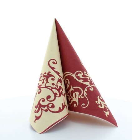 Servetele de masa festive Linclass - Pomp (Bordeaux-Crem) / 40 x 40 cm / 50 buc [4]