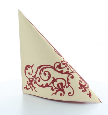 Servetele de masa festive Linclass - Pomp (Bordeaux-Crem) / 40 x 40 cm / 50 buc [7]