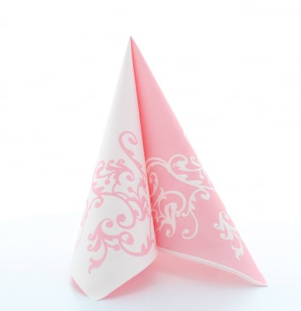 Servetele de masa festive Linclass - Pomp (Roz-Alb) / 40 x 40 cm / 50 buc [5]