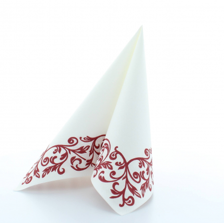 Servetele de masa festive Linclass - Rob (contur bordeaux) / 40 x 40 cm / 50 buc [5]