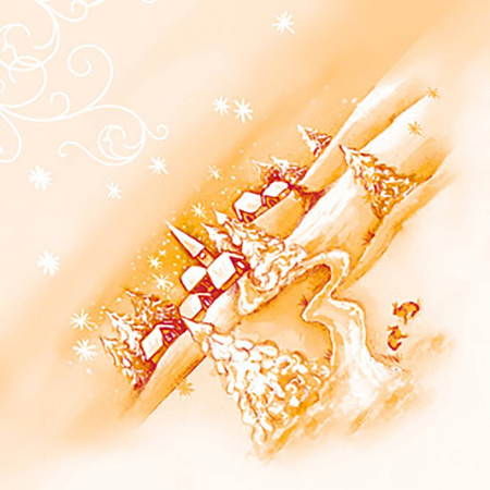 Servetele festive - IARNA/CRACIUN/REVELION - Servetele de masa festive Linclass - Silence (peisaj de iarna) / 40 x 40 cm / 50 buc