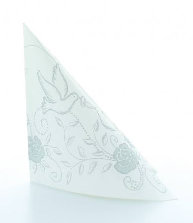 Servetele de masa festive Linclass Wedding - Nunta (Gri-Argintiu) / 40 x 40 cm / 50 buc [3]
