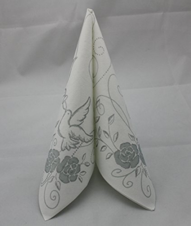 Servetele de masa festive Linclass Wedding - Nunta (Gri-Argintiu) / 40 x 40 cm / 50 buc [6]