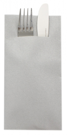 Linclass, HIGH QUALITY - Servetele cu BUZUNAR pentru tacamuri - Linclass Silver (Argintiu) / 40 x 40 cm / 75 buc