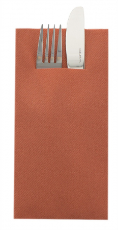DECOR ANIVERSARI COPII - Servetele cu BUZUNAR pentru tacamuri Linclass - Terracotta (Caramiziu - Portocaliu inchis) / 40 x 40 cm / 75 buc