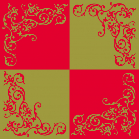 Servetele de masa festive Linclass - Pomp (rosu-auriu)  / 40 x 40 cm / 50 buc [2]
