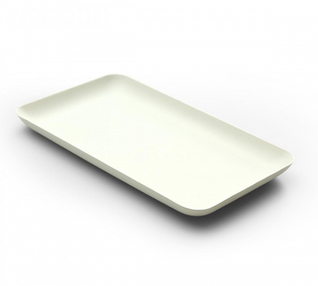 VESELA PREMIUM UNICA FOLOSINTA - Farfurii dreptunghiulare biodegradabile din pulpa de trestie de zahar, 200x120xh15 mm, 40 buc