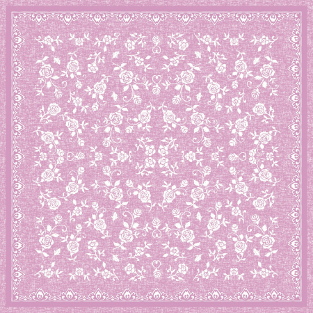 DECOR ROZ - Fete de masa, Linclass - LACE (imprimeu floral roz) / 80 x 80 cm / 20 buc