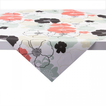 TEMATICA FLORALA - Fete de masa, Linclass - NORA (imprimeu floral rosu-gri) / 80 x 80 cm / 20 buc
