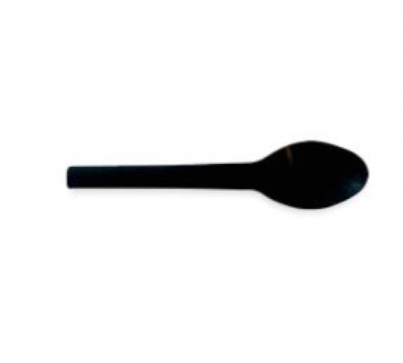 VESELA PREMIUM UNICA FOLOSINTA - Lingurite biodegradabile reutilizabile, negre, 12 cm, 100 buc