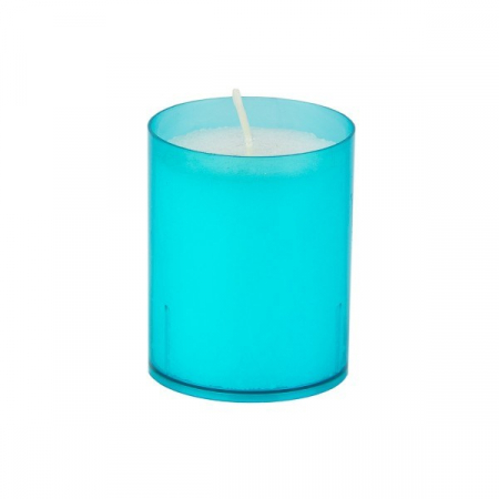 LUMANARI - Lumanare cilindrica in borcan de plastic aquablue, Ø 5 cm x h 6,5 cm, 1 buc