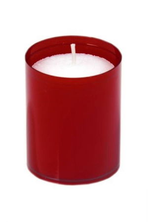 LUMANARI - Lumanare cilindrica in borcan de plastic bordo, Ø 5 cm x h 6,5 cm, 1 buc