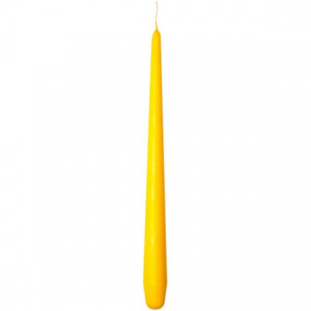 LUMANARI - Lumanare sfesnic conica, galbena, Ø 2,2 cm x inaltime 28 cm, durata de ardere 10 ore