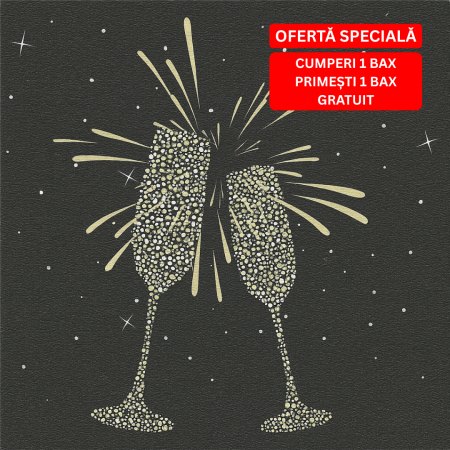 MINI BAX Servetele de masa festive Softpoint pentru Craciun - Cheers (auriu) / 38 x 38 cm / 500 buc