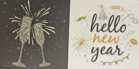 1 + 1 GRATIS - MIX BAX  Softpoint 240 buc Hello New Year si 240 buc Cheers  / 38 x 38 cm /