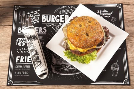 NAPROANE MASA - naproane din hartie imprimeu burger