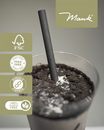 Paie negre pentru Bubble Tea, din hartie, ambalate individual, 12 mm x 23 cm, 100 buc [1]
