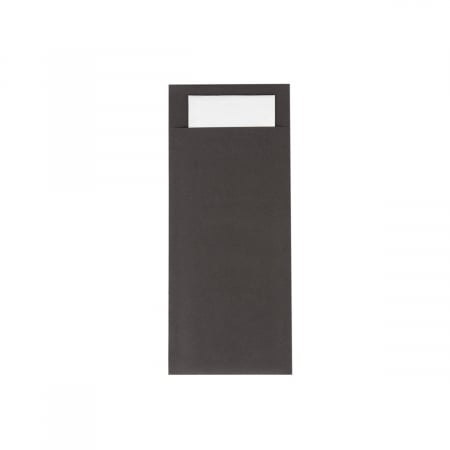 Port-tacam negru pentru tacamuri + servetel alb inclus / 100 buc [1]