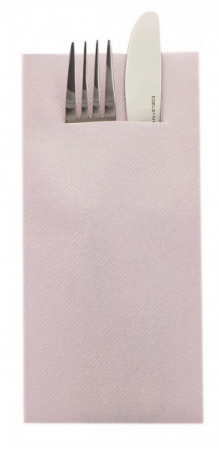 Linclass, HIGH QUALITY - Servetele cu BUZUNAR pentru tacamuri - Linclass Altrosa (Roz pudrat) / 40 x 40 cm / 75 buc