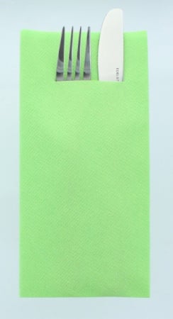 Linclass, HIGH QUALITY - Servetele cu BUZUNAR pentru tacamuri - Linclass Apfelgrun (Culoarea marului verde) / 40 x 40 cm / 75 buc