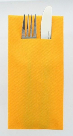 DECOR ANIVERSARI COPII - Servetele cu BUZUNAR pentru tacamuri - Linclass Curry (portocaliu intens) / 40 x 40 cm / 75 buc