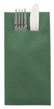 Linclass, HIGH QUALITY - Servetele cu BUZUNAR pentru tacamuri, Linclass Dark Green (verde inchis) / 40 x 40 cm / 12 buc