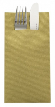 Linclass, HIGH QUALITY - Servetele cu BUZUNAR pentru tacamuri, Linclass Gold (auriu) / 40 x 40 cm / 12 buc