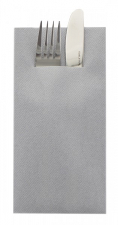Linclass, HIGH QUALITY - Servetele cu BUZUNAR pentru tacamuri, Linclass Grey (gri) / 40 x 40 cm / 12 buc