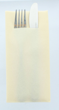 DECOR CREM - Servetele cu BUZUNAR pentru tacamuri - Linclass Light - Creme (Crem) / 40 x 40 cm / 75 buc